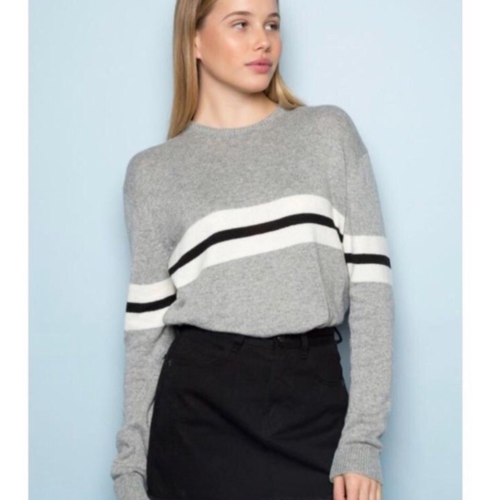 Brandy Melville grey stripe sweater
